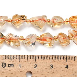 加熱された天然シトリンビーズ連売り  ナゲット  シードビーズで  8.5~12.5x7~10x5.5~7.5mm  穴：0.9mm  約38個/連  16.26インチ（41.3cm）&nbsp;G-L634-C02-02