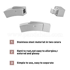 304ステンレススチール製バヨネット留め具  マットなスタイル  マットプラチナカラー  28.5x7mm  穴：5x5mm  4セット /箱&nbsp;STAS-UN0012-69