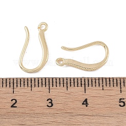 真鍮のピアスフック  釣り針  ゴールドカラー  15x8.5x1.5mm  穴：1mm&nbsp;KK-U008-05G