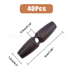 ウッドボタン  ホーントグルボタン  1穴  アクセサリー縫製用  ココナッツブラウン  50x13mm  穴：5~5.5mm&nbsp;BUTT-WH0029-30B