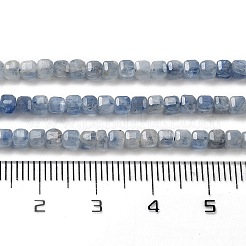 天然カヤナイト/シアナイト/ジステンビーズ連売り  グレードAA  ファセットテーブルカットキューブ  3x3x3mm  穴：0.7mm  約129個/連  15.35''（39センチメートル）&nbsp;G-B088-E24-03