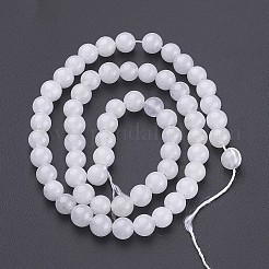 天然石ビーズ連売り  ラウンド  白翡翠  直径約6mm  穴：0.8mm 約59~61個/連  15インチ（38cm）。&nbsp;X-GSR6mmC138