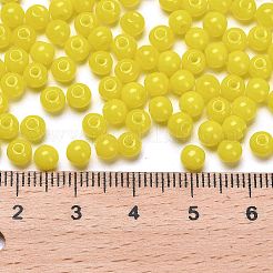 不透明色のガラスシードビーズ  ラウンド  きいろ  4.5x3.5mm  穴：1mm  約4500個/ポンド&nbsp;SEED-C001-02B-15