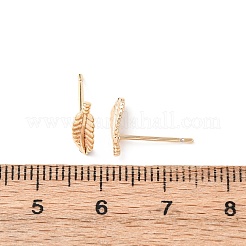 真鍮製スタンドピアス  羽  18KGP本金メッキ  10x3.5mm&nbsp;EJEW-L278-08G