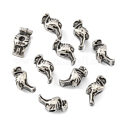 合金ビーズ  赤いクラウンクレーン  アンティークシルバー  14x7x8mm  穴：2.5mm&nbsp;PALLOY-E436-52AS