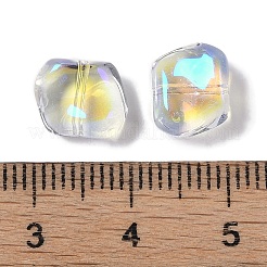 透明ガラスビーズ  ナゲット  ミックスカラー  8x9.5x5mm  穴：0.8mm&nbsp;GLAA-S202-07