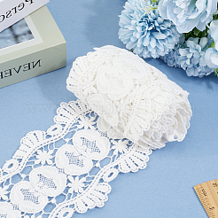 3ヤードのコットンリボン  水溶性刺繍レース  ホワイト  4-7/8インチ（123mm）&nbsp;OCOR-GF0005-31