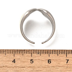 女性用 蝶結び 304 ステンレススチール オープンカフリング  ゴールデン·ステンレス鋼色  13.5mm  内径: 調節可能&nbsp;RJEW-G339-05GP-02
