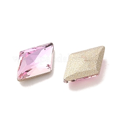 ガラスラインストーンカボション  ポイントバック＆バックメッキ  多面カット  菱形  ライトローズ  8x5x2mm&nbsp;RGLA-P037-05A-D223