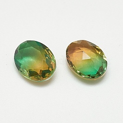 ポイントガラスラインストーンカボション  模造トルマリン  多面カット  オーバル  ライトトパーズ  18x13x7mm&nbsp;RGLA-T080-13x18-002TO