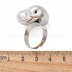 304ステンレススチール製調節リング  ハート  ステンレス鋼色  24.5x25mm  内径：18mm&nbsp;RJEW-M067-01P