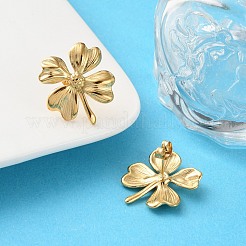 304ステンレススチールスタッドピアス  18KGP本金メッキ  花  23.5x21.5mm&nbsp;EJEW-Z081-02G-03