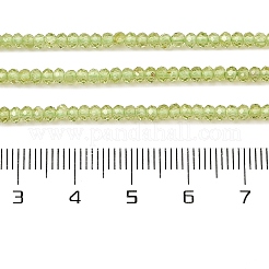 天然石ペリドットビーズ連売り  多面カット  ロンデル  3x2mm  穴：0.5mm  約189~191個/連  15.35''（39センチメートル）&nbsp;G-ONLY-T-B07-01A