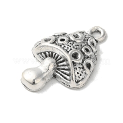 合金のチベット風チャーム  ジュエリー作りのために  キノコ  アンティークシルバー  26x18mm  穴：2mm&nbsp;BOTT-PW0001-056AS