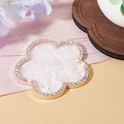 レジンネイルアートのカラーパレット  ガラスラインストーン付き  花  ホワイト  7.85x7.85x0.6cm&nbsp;MRMJ-TAC0009-16C