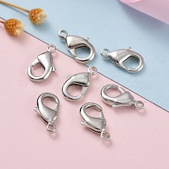 真鍮カニカン  オウムトリガークラスプ  カドミウムフリー＆ニッケルフリー＆鉛フリー  プラチナ  15x8x3mm  穴：2mm&nbsp;KK-903-N-NF