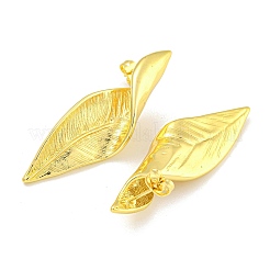 ラックメッキツイスト真鍮スタッドピアス  カドミウムフリー＆鉛フリー  18KGP本金メッキ  50x15.5mm&nbsp;EJEW-I313-13G