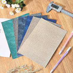 PVCレザー生地6枚  DIYクラフト用品  長方形  ミックスカラー  210x150x0.5mm&nbsp;DIY-CL0002-27D