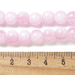 クラックガラスビーズ連売り  ロンデル  フラミンゴ  8mm  穴：1mm  約108~111個/連  309.45''（786センチメートル）&nbsp;GLAA-U001-8mm-03