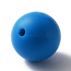 シリコンビーズ  ラウンド  ディープスカイブルー  15mm  穴：2mm&nbsp;SIL-TAC0003-04B-06