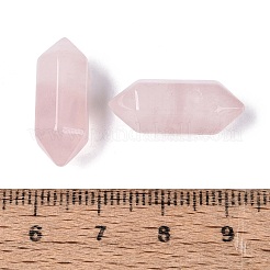 天然石ローズクォーツペンダント  両端子尖った弾丸チャーム  多面カット  20~22x8.5~9x8mm  穴：1.6~2mm&nbsp;G-Q601-27G