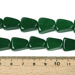 天然石ホワイトジェイドビーズ連売り  三角形  染め  グリーン  13~20x10~14x6.5~10mm  穴：1~1.2mm  約21~23個/連  14.37~15.16インチ（36.5~38.5cm）&nbsp;G-N354-02A-03