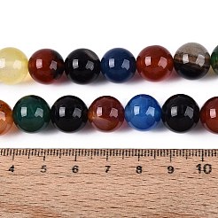 天然瑪瑙（染色・加熱）ビーズ連売り  スムーズなラウンド  ミックスカラー  12~12.5mm  穴：1~1.2mm  約33個/連  15.55''（39.5センチメートル）&nbsp;G-Q604-12MM-01