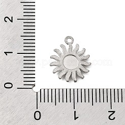 304ステンレススチール製マイクロパヴェラインストーンチャーム  太陽のチャーム  ステンレス鋼色  ミックスカラー  13.5x11.5x2mm  穴：1mm&nbsp;STAS-G369-05P