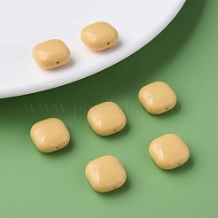 不透明なアクリルビーズ  正方形  バリーウッド  15x15x7.5mm  穴：1.2mm  約375個/500g&nbsp;MACR-S373-147-A13