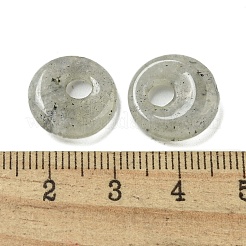 天然ラブラドライト ドーナツ/円周率ディスクチャーム  14~14.5x4mm  穴：4mm&nbsp;G-G142-02Q