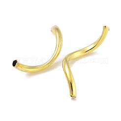 真鍮ツイストチューブビーズ  カドミウムフリー＆鉛フリー  ゴールドカラー  19~19.5x1.5mm  穴：0.8mm&nbsp;KK-B120-02A-G