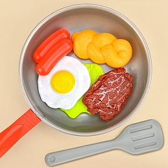ドールハウスのミニチュアPP鍋とフライパン  ミニキッチンの野菜と食材のセット  料理ゲームの誕生日パーティーのギフト  銀  280x160mm&nbsp;MIMO-PW0003-140B