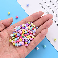 不透明なアクリルビーズ  ABカラーメッキ  ファセットロンデル  ミックスカラー  8x5.5mm  穴：1.6mm  約3125個/500g&nbsp;MACR-Q239-018