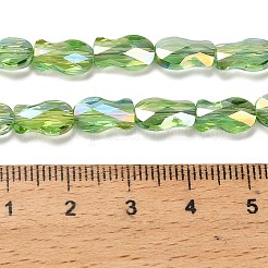 電気メッキガラスビーズセット  魚  ABカラー  多面カット  薄緑  10x6x4mm  穴：1.2mm  約70個/連  27.56''（70センチメートル）&nbsp;EGLA-P066-01A-AB06