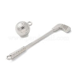 合金ペンダント  バドミントン  ゴルフ  プラチナ  17x13x13mm  穴：2mm&nbsp;PALLOY-D290-19P-02