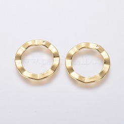 ステンレスペンダント201個  リング  ゴールドカラー  18x1mm  穴：1mm  内径：13mm&nbsp;LS-STAS-L234-048G