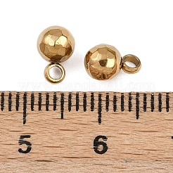 304ステンレススチールチャーム  イオンプレーティング（ip）  丸いチャーム  ゴールドカラー  8x5mm  穴：1.8mm&nbsp;STAS-A119-07G