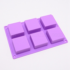正方形の食品グレードのシリコーン型  DIYビスケット用  ケーキ  チョコレート  キャンディ  石鹸  ランダム単色またはランダム混色  221x150x26mm  インナーサイズ：51x51mm&nbsp;DIY-WH0181-32