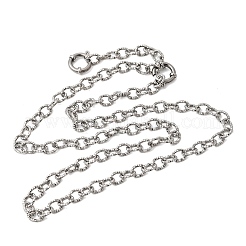 6mm 201ステンレススチールテクスチャアズキチェーンネックレス（ユニセックス）  変色しない  ステンレス鋼色  22.36インチ（56.8cm）&nbsp;NJEW-K302-03P