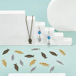 120色合金ペンダント3個  イエスの魚  ミックスカラー  27x10x2mm  穴：1.4mm  3色  40個/カラー  120pc&nbsp;PALLOY-CA0002-34