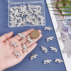 チベット風アロイペンダント40個  カドミウムフリー＆ニッケルフリー＆鉛フリー  クマ  アンティークシルバー  15x24x5.5mm  穴：2mm&nbsp;TIBE-PH0002-50