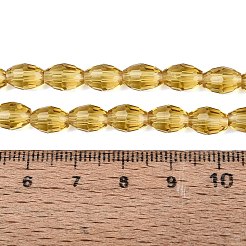 透明ガラスビーズ連売り  ライス  多面カット  ゴールデンロッド  8~9x5~6mm  穴：0.9~1mm  約67~68個/連  22.83~23.62インチ（58~60cm）&nbsp;LS-GLAA-N071-01A-A08