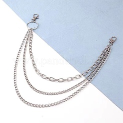 パンツ用合金3層チェーンベルト  プラチナ  438mm&nbsp;AJEW-WH20080-51P