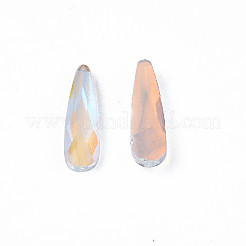 ガラスラインストーンカボション  ネイルアートの装飾の付属品  多面カット  ティアドロップ  クリアAB  10x3x1.5mm&nbsp;MRMJ-N027-028A