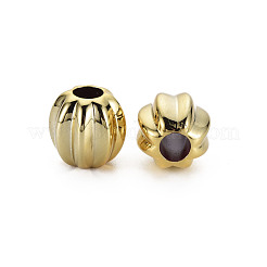 UVメッキアクリル製ヨーロピアン大穴ビーズ  カボチャ  ゴールド  13.5x14x13mm  穴：5.5mm&nbsp;PACR-T005-08A