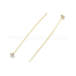 真鍮マイクロパヴェクリアキュービックジルコニアヘッドピン  14KGP本金メッキ  42.5x3x3mm&nbsp;LS-KK-M306-09G-02