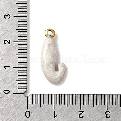 304ステンレススチールエナメルペンダント  海のテーマ  グリッターパウダー付き  ゴールドカラー  エビ  21x9.5x4mm  穴：1.6mm&nbsp;STAS-B102-07C
