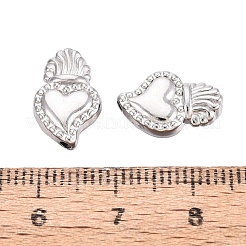 宗教 304 ステンレス ペンダント  神聖な心のチャーム  ステンレス鋼色  14x9x4mm  穴：1.4mm&nbsp;STAS-E521-08A-P