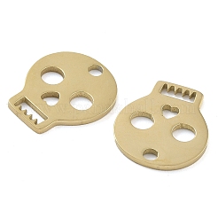 イオンプレーティング（IP）304ステンレススチールチャーム  スカルチャーム  14KGP本金メッキ  13.5x11.5x1mm  穴：1.8mm&nbsp;STAS-B075-14G