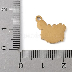 304ステンレススチールエナメルペンダント  18KGP本金メッキ  カニ  13x15x1.5mm  穴：1.8mm&nbsp;LS-STAS-K312-05A-G